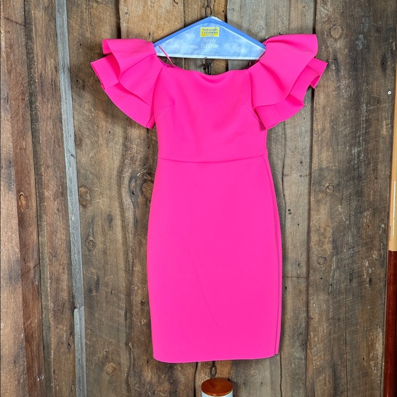 Eliza J Dresses & Skirts - Eliza J Vibrant Pink Off Shoulder Dress